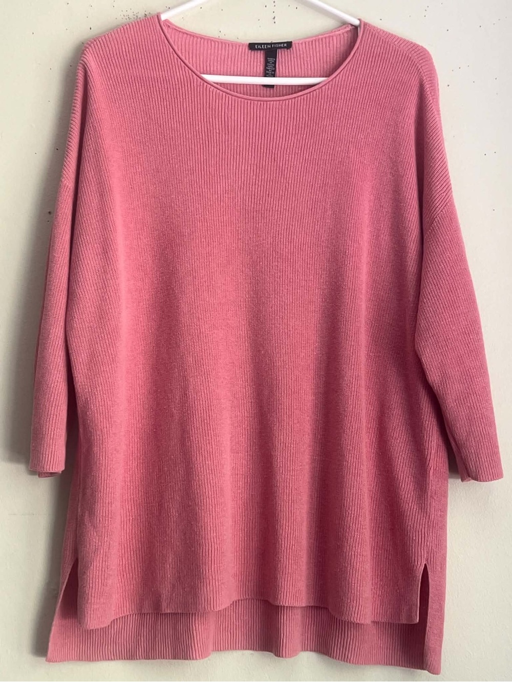 Eileen Fisher Dusty Rose Ribbed Crewneck Top